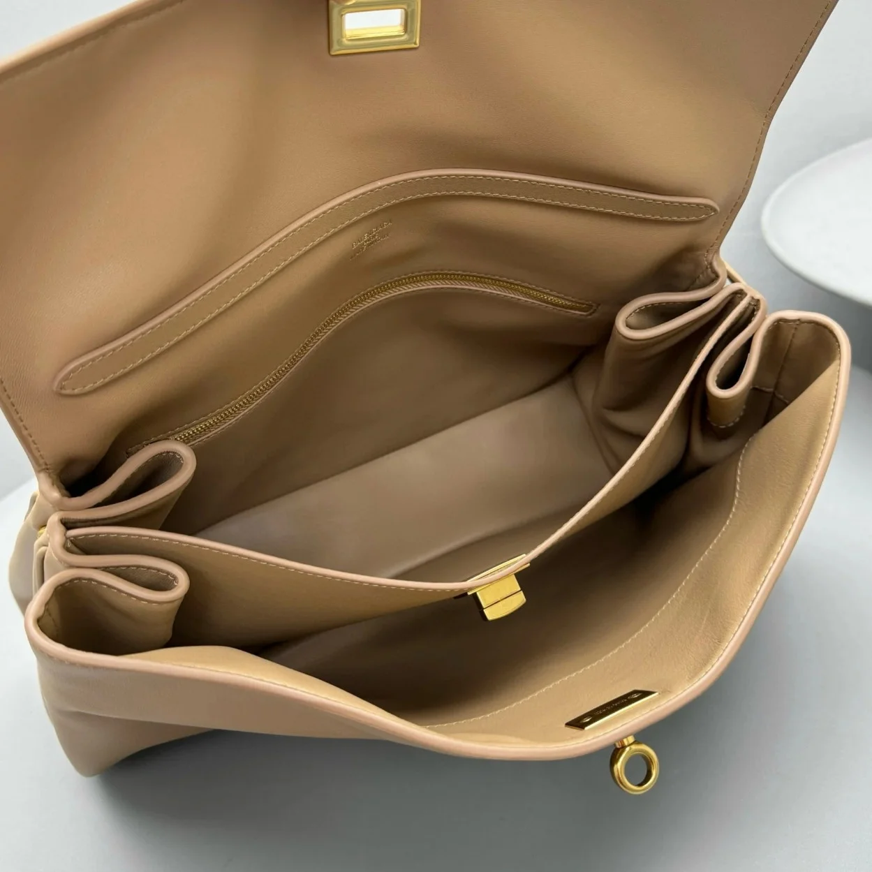 Balenciaga Rodeo Medium Bag in Latte Calfskin product view 10