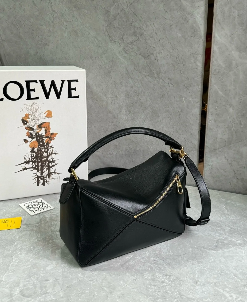 Loewe Featherlight Puzzle Small Bag in Black Nappa Lambskin product view 7
