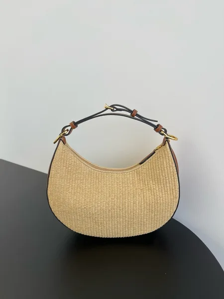 Fendi Fendigraphy Small Hobo Bag in Natural Raffia product view 4