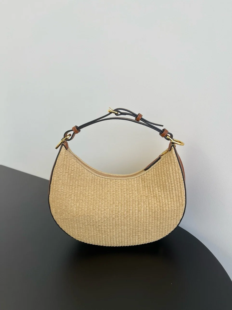 Fendi Fendigraphy Small Hobo Bag in Natural Raffia product view 4