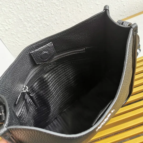 Prada Hobo Bag in Black Grained Leather product view 9