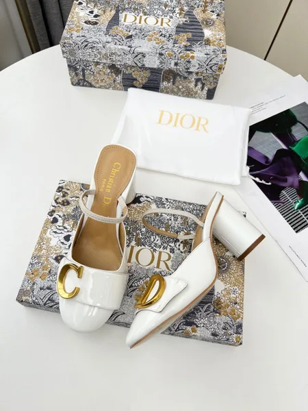 Dior C’est Slingback Pumps 80MM in White Patent Calfskin product view 7