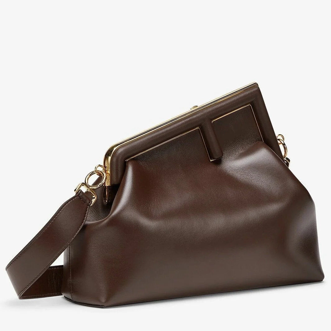 Fendi First Medium Bag In Dark Brown Nappa Leather product view 1