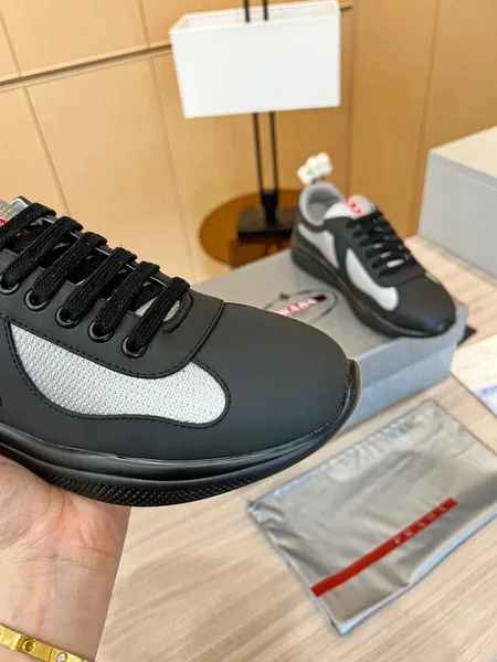 Prada America’s Cup Sneakers in Black Rubber and Bike Fabric product view 3