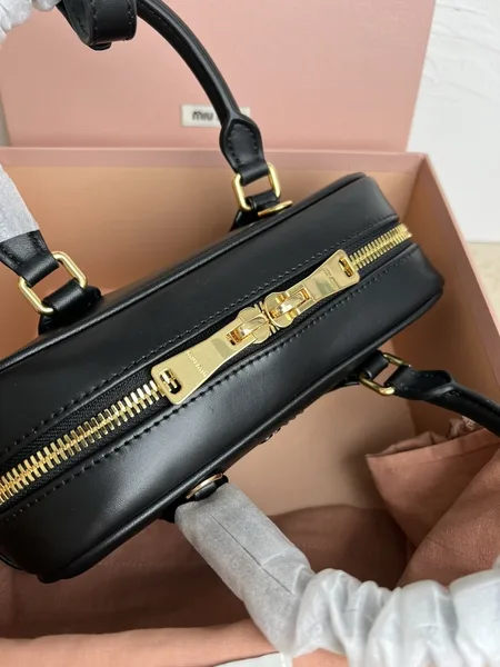 Miu Miu Arcadie Medium Bag in Black Leather product view 5