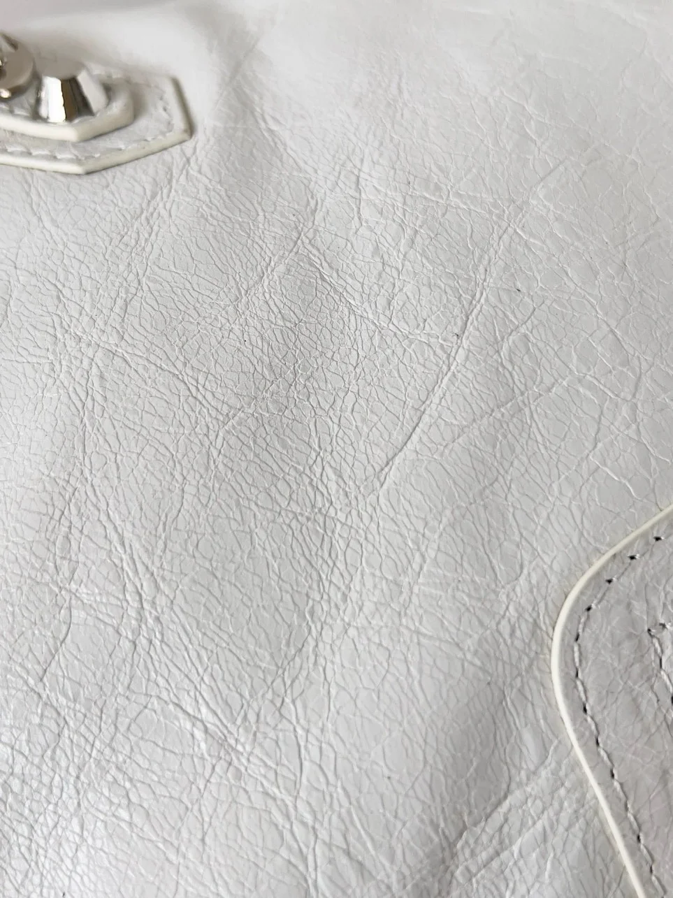 Balenciaga Le City Medium Bag in White Arena Lambskin product view 5