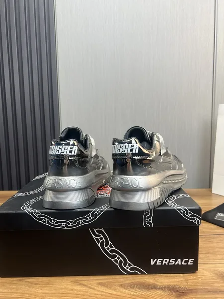 Versace Leather Sneakers Silver product view 5
