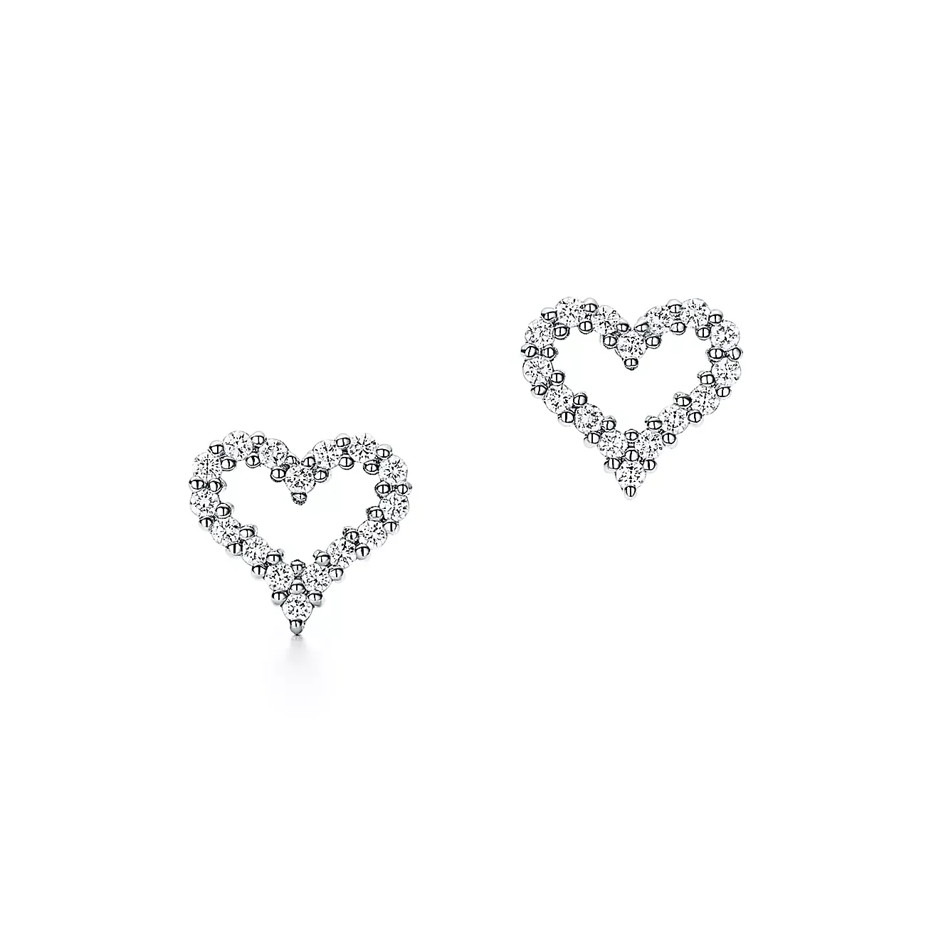 Tiffany & Co. Pavé-Effect Open Heart Stud Earrings Silver-Tone product view 7