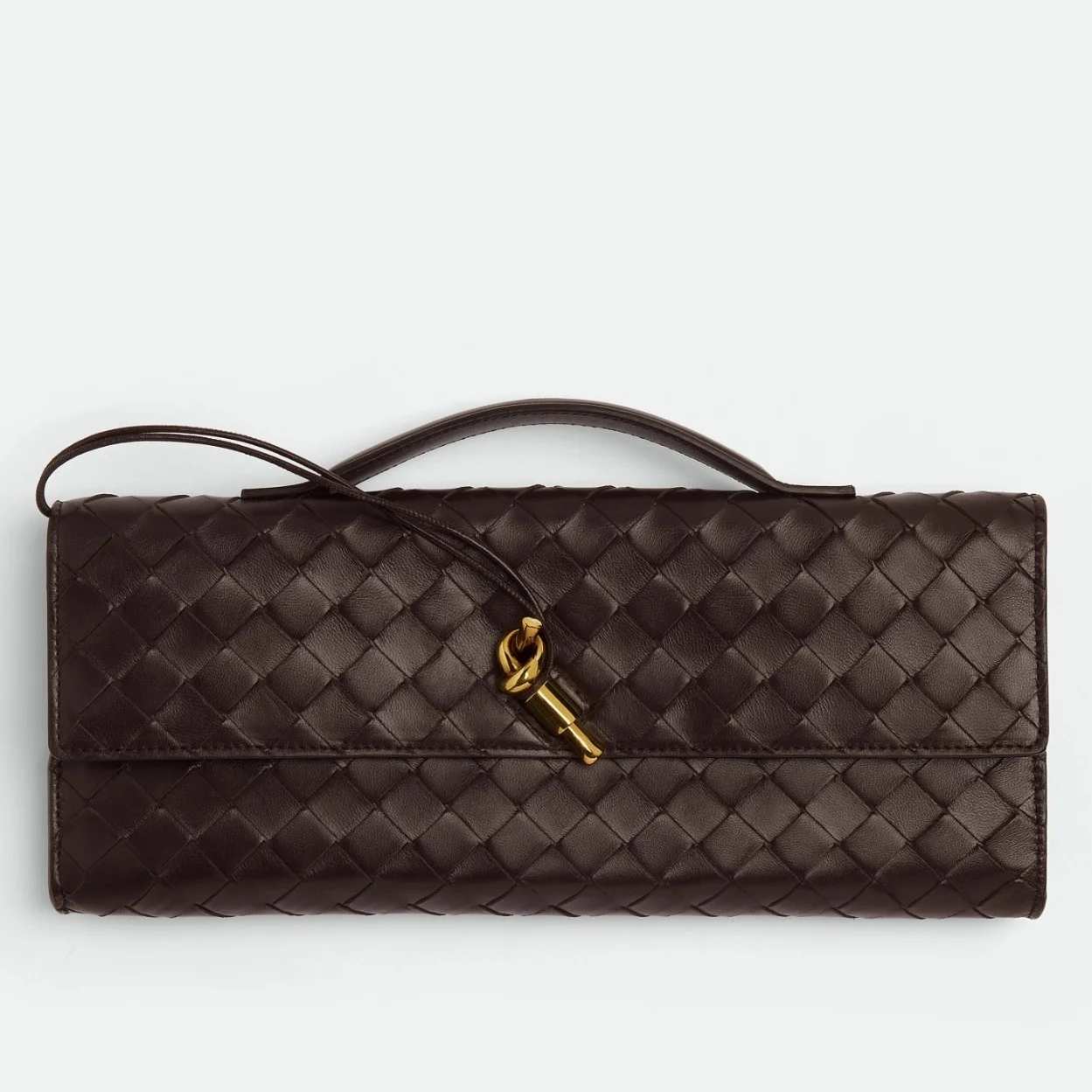Bottega Veneta Andiamo Clutch with Handle in Fondant Intrecciato Lambskin product view 1