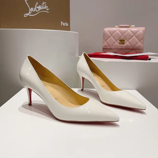 Christian Louboutin Kate 70 Patent Pumps White product view 4