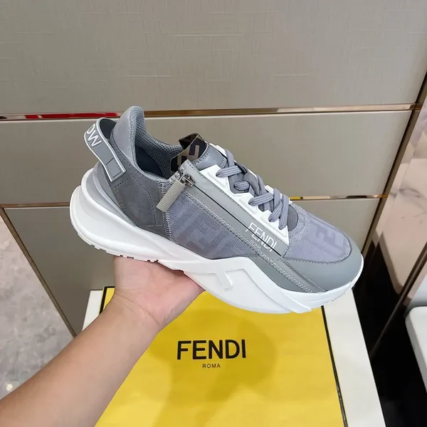 Fendi Flow Low-Top Sneakers in Grey product view 5