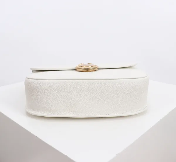 Medium Dior Médaillon Flap Bag — White product view 6
