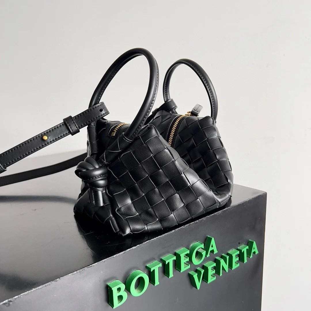 Bottega Veneta Small Loop Crossbody Bag In Black Intrecciato Lambskin product view 4