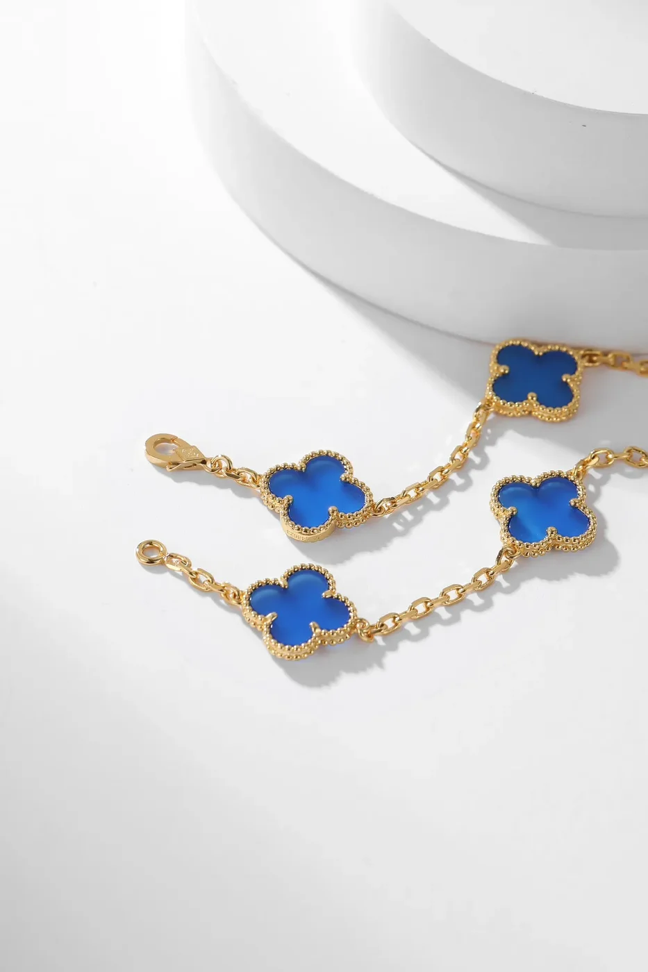 Van Cleef & Arpels Alhambra Blue Ten-Motif Gold-Tone Necklace product view 9
