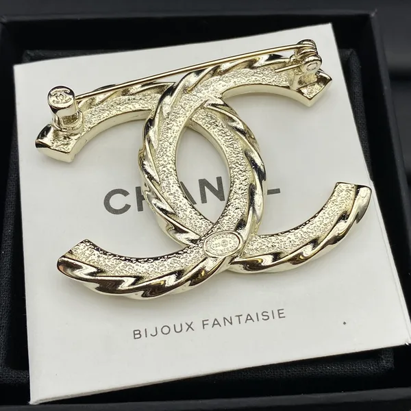 Chanel Slim Pavé CC Brooch Gold-Tone product view 6