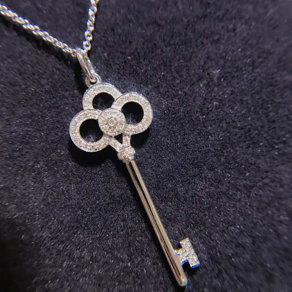 Tiffany & Co. Crown Key Pendant Necklace Silver-Tone product view 4