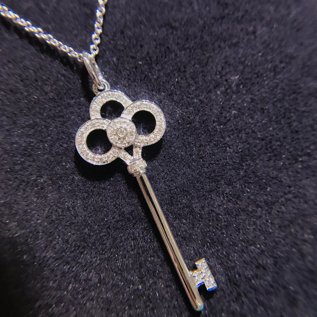 Tiffany & Co. Crown Key Pendant Necklace Silver-Tone product view 4