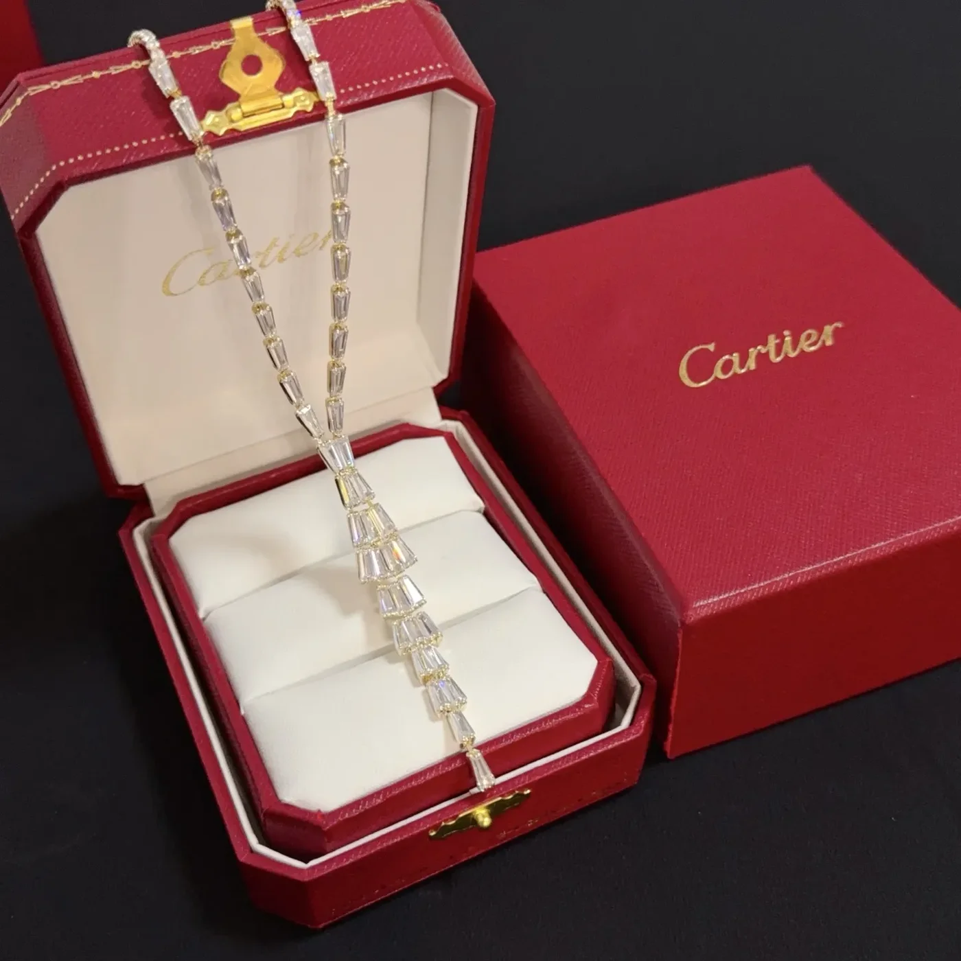 Cartier Gold-Tone Graduated Fringe Bar Necklace product view 1