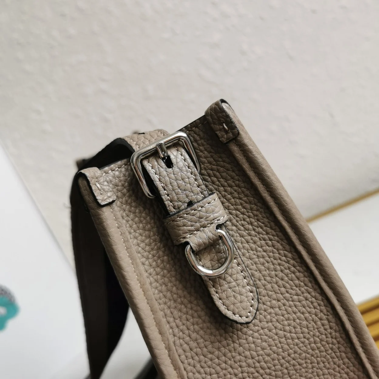 Prada Hobo Bag in Grey Grained Leather product view 7