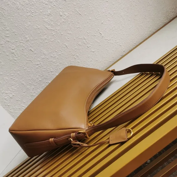 Prada Aimee Large Shoulder Bag in Brown Leather product view 10