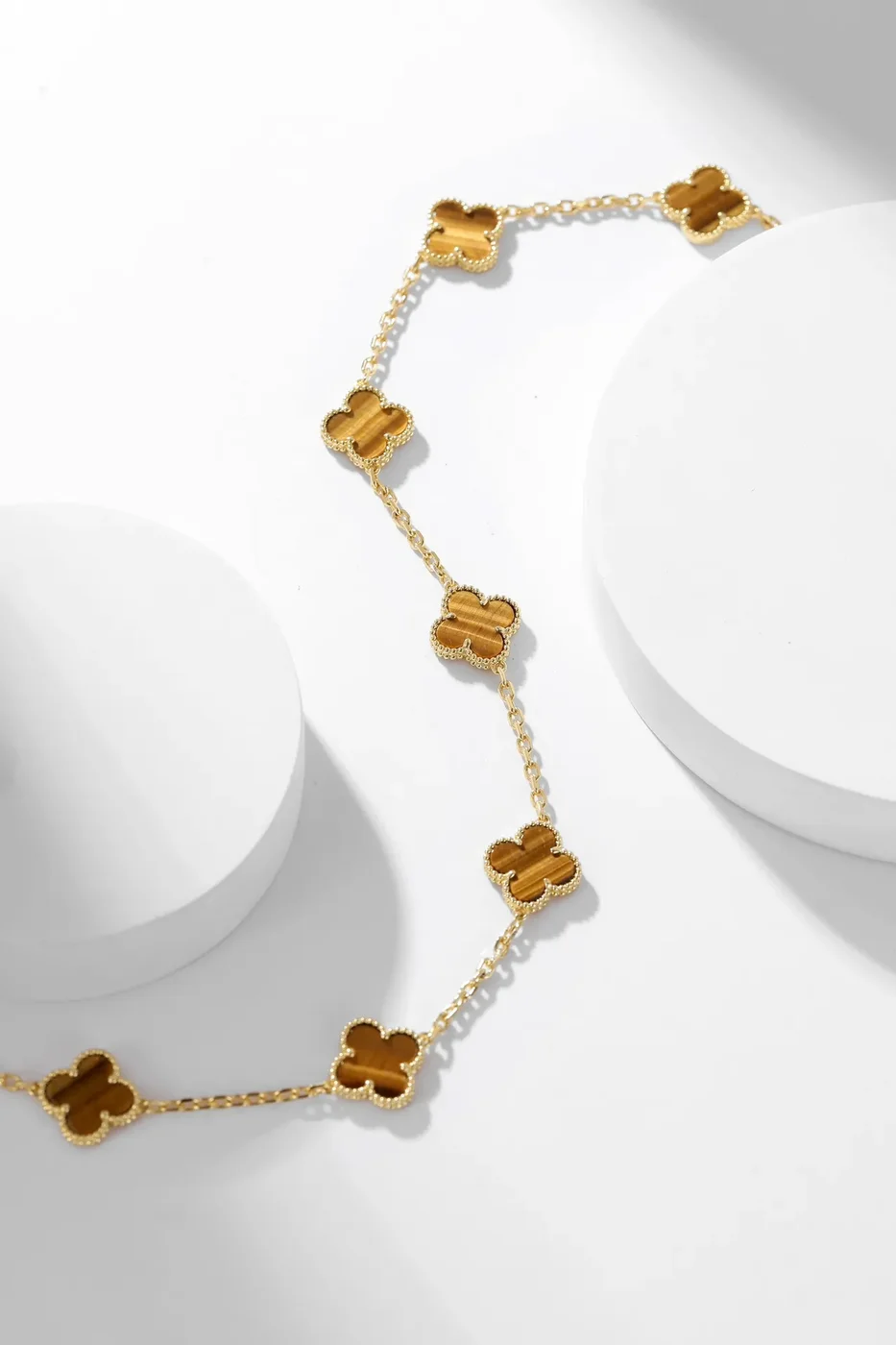 Van Cleef & Arpels Alhambra Brown Ten-Motif Gold-Tone Necklace product view 6