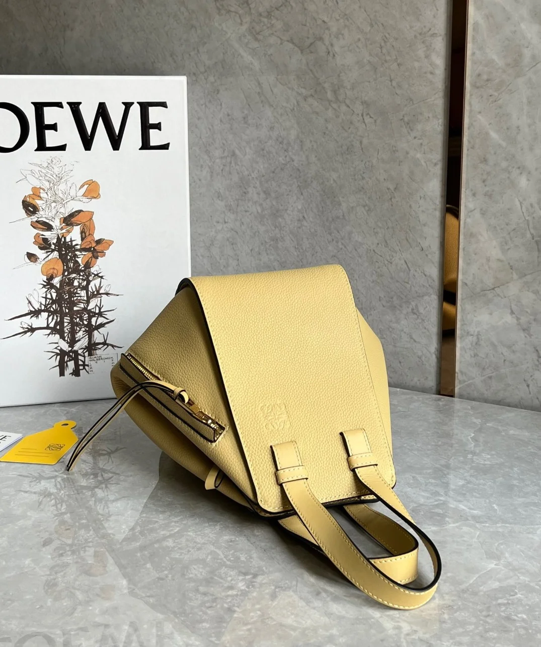 Loewe Compact Hammock Bag in Dark Butter Grained Calfskin product view 9