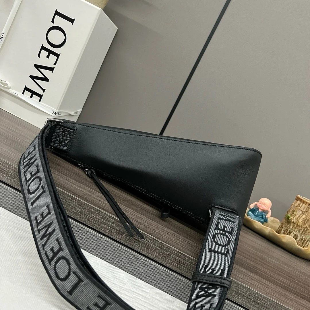 Loewe Anton Sling Bag in Black Calfskin and Jacquard product view 3