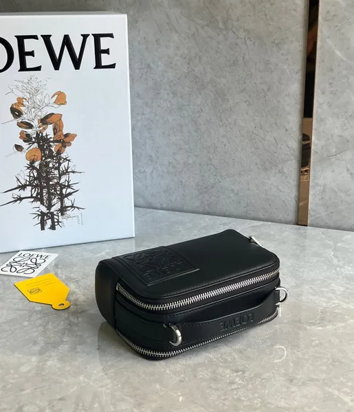 Loewe Mini Camera Crossbody Bag in Black Calfskin product view 3