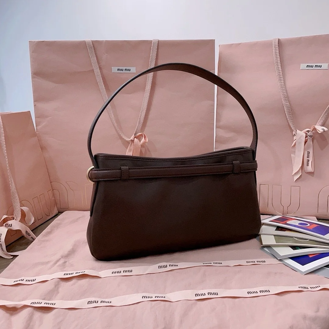 Miu Miu Aventure Small Shoulder Bag in Briarwood Nappa Leather product view 2