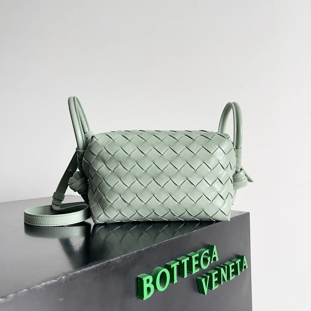 Bottega Veneta Small Loop Crossbody Bag In Sauge Intrecciato Lambskin product view 4