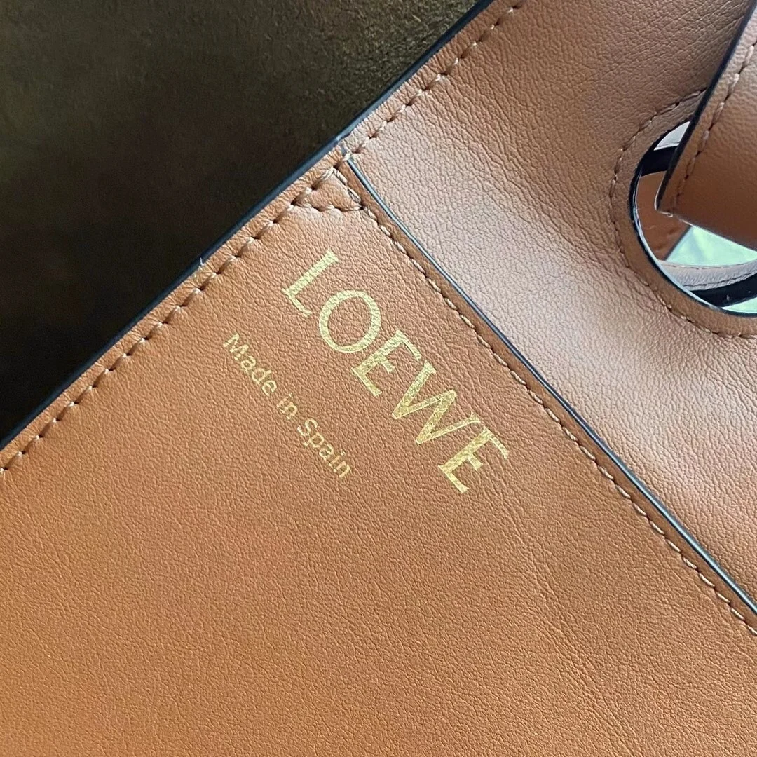 Loewe Anagram Medium Tote Bag In Brown Calfskin product view 10