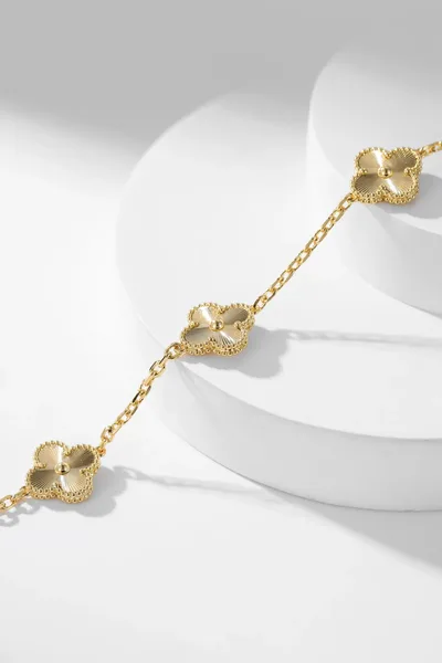 Van Cleef & Arpels Alhambra Pave-Effect Ten-Motif Gold-Tone Necklace product view 6