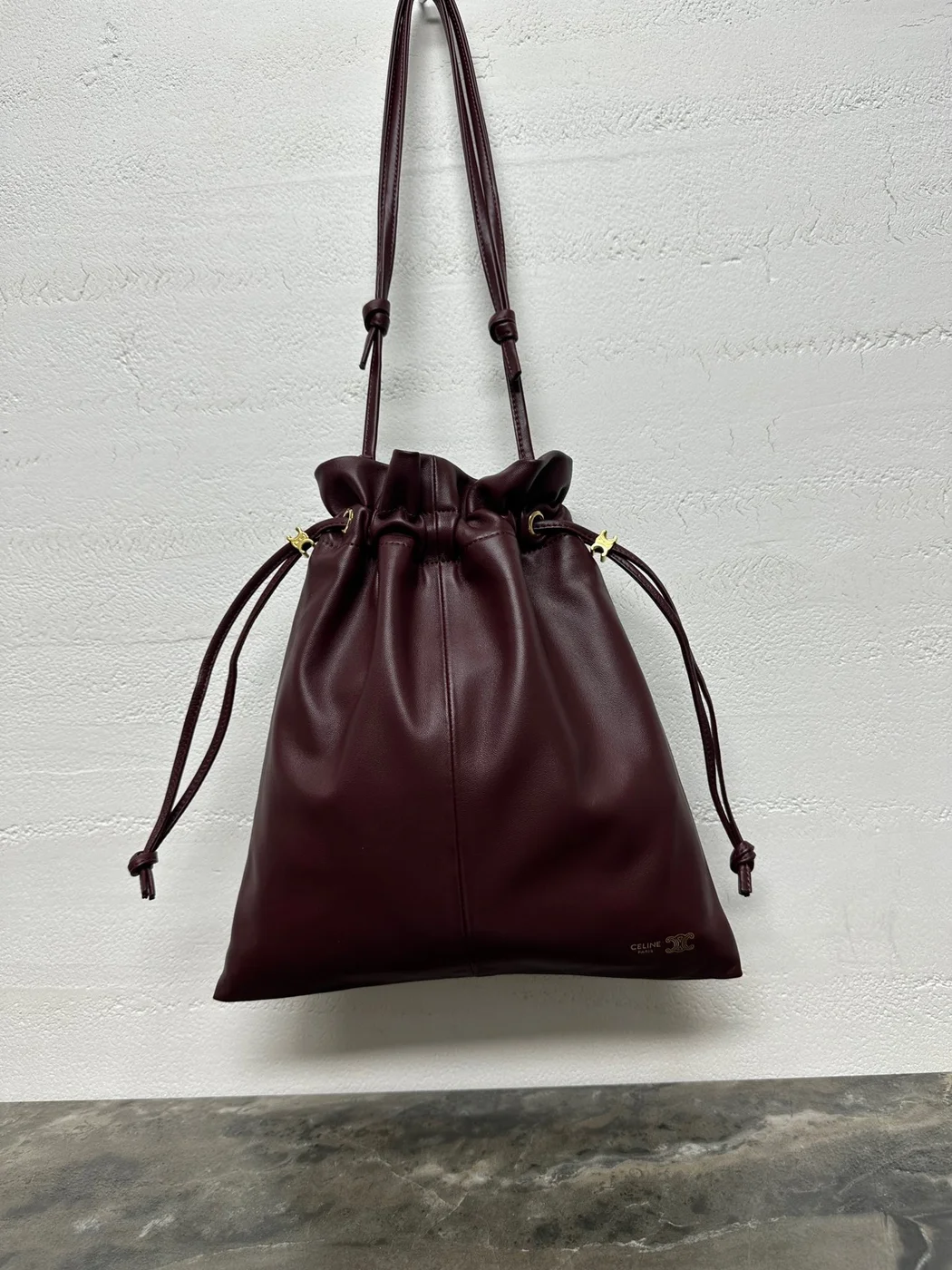 Celine Small Crystal Pouch — Burgundy product view 3