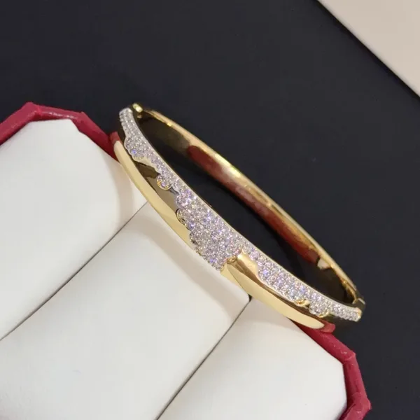 Cartier Gold-Tone Slim Bangle with Pave-Effect Row product view 6