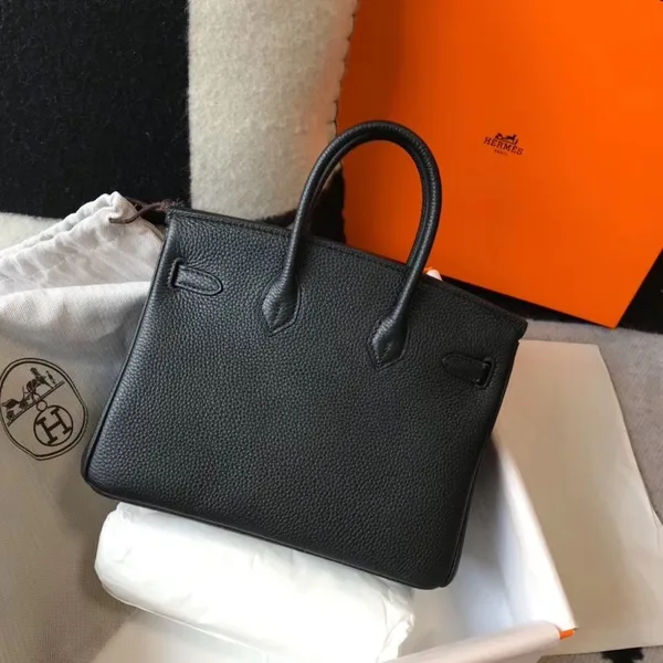 Hermes Birkin 25 Bag In Black Clemence Leather with GHW product view 3