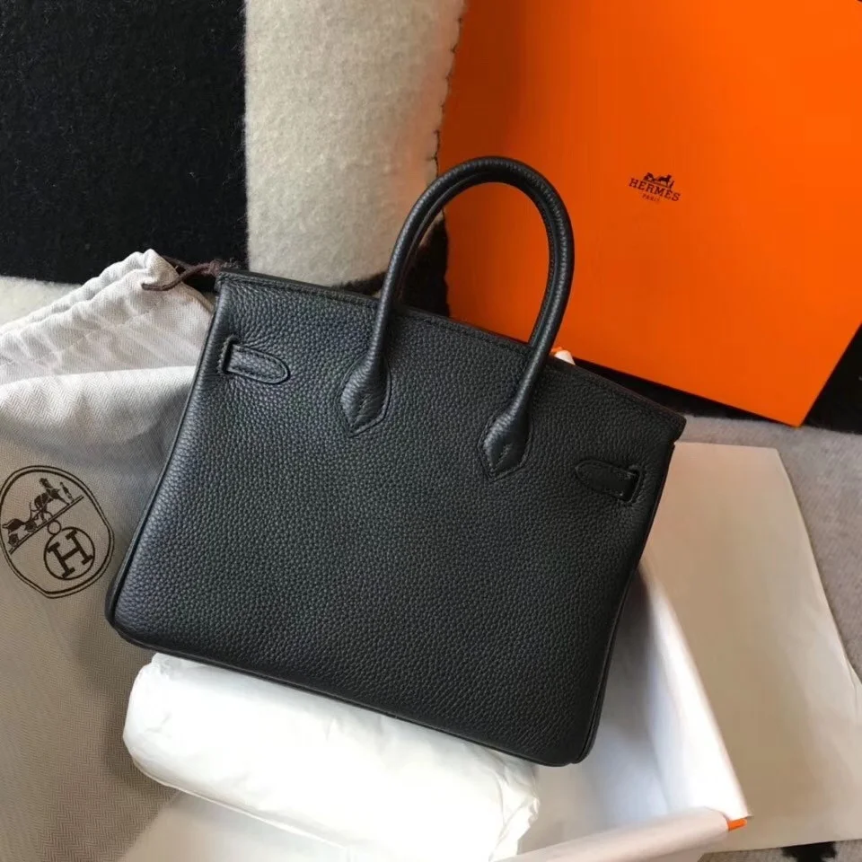 Hermes Birkin 25 Bag In Black Clemence Leather with GHW product view 3