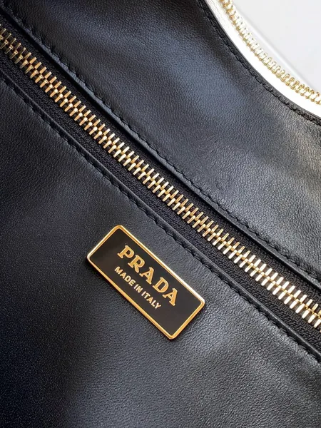 Prada Aimee Large Shoulder Bag in White Leather product view 3