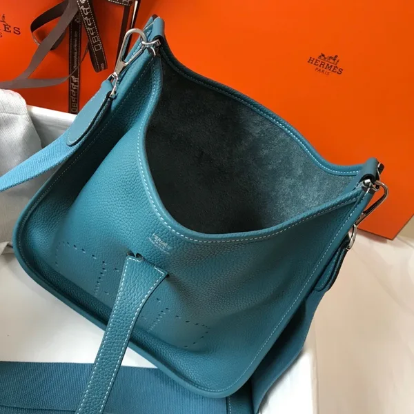 Hermes Evelyne III 29 Bag In Blue Jean Clemence Leather product view 7