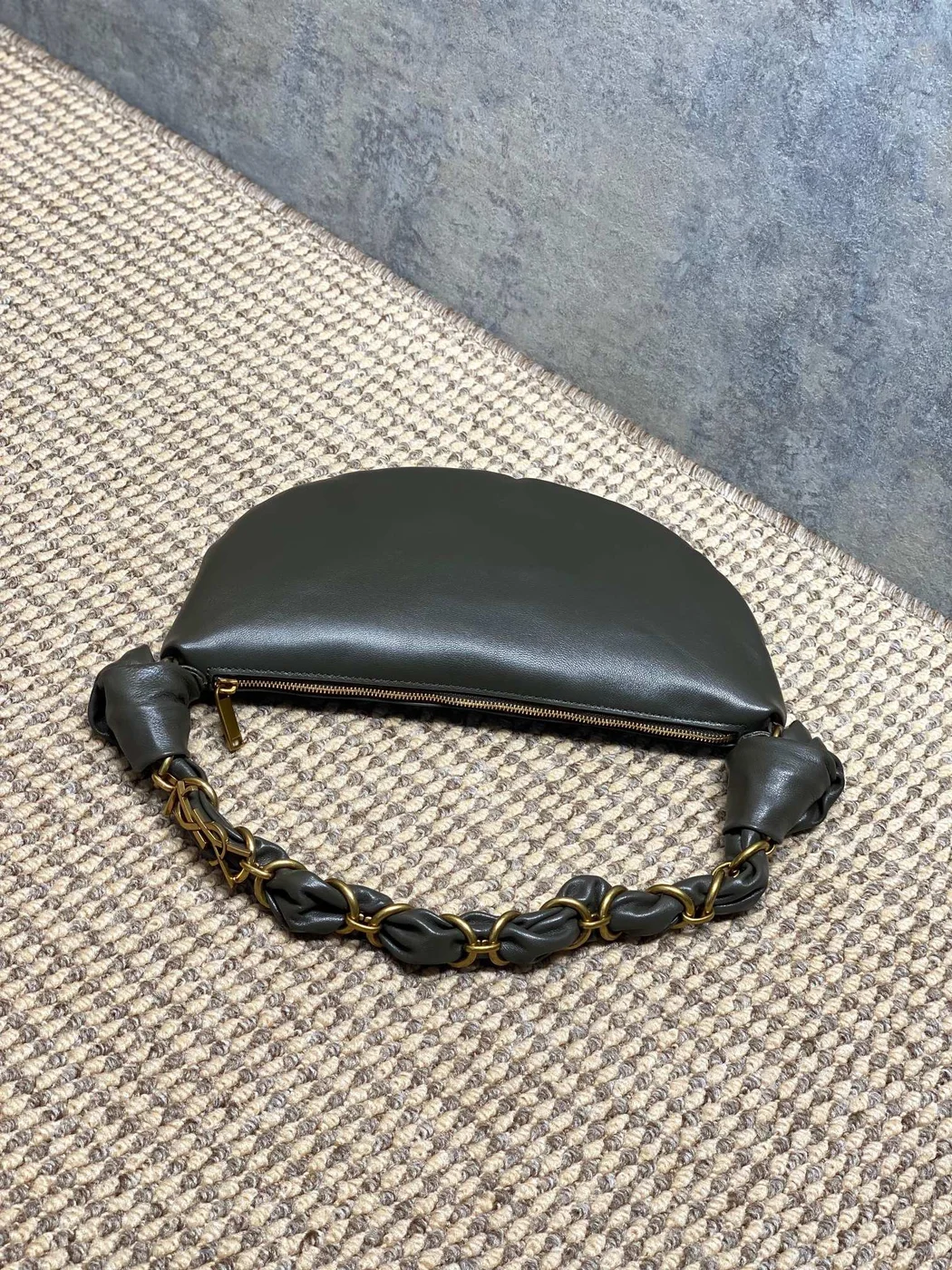 Saint Laurent Amalia Mini Hobo Bag — Olive product view 5