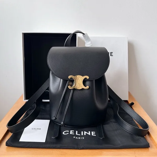 Celine Bonnie Backpack in Black Calfskin product view 2