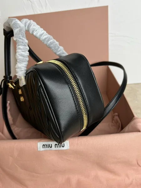 Miu Miu Arcadie Large Bag in Black Matelasse Leather product view 2