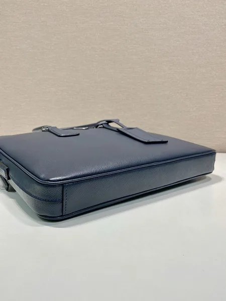 Prada Briefcase in Blue Saffiano Leather product view 4
