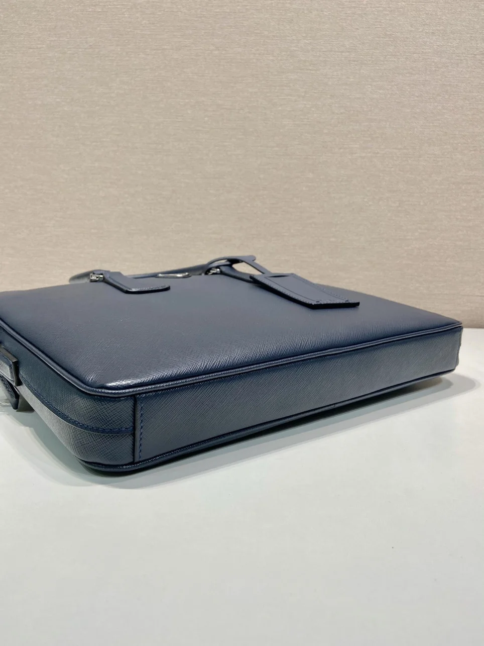 Prada Briefcase in Blue Saffiano Leather product view 4
