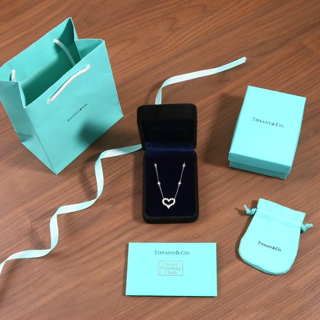 Tiffany & Co. Pavé-Effect Open Heart Necklace Silver-Tone product view 4