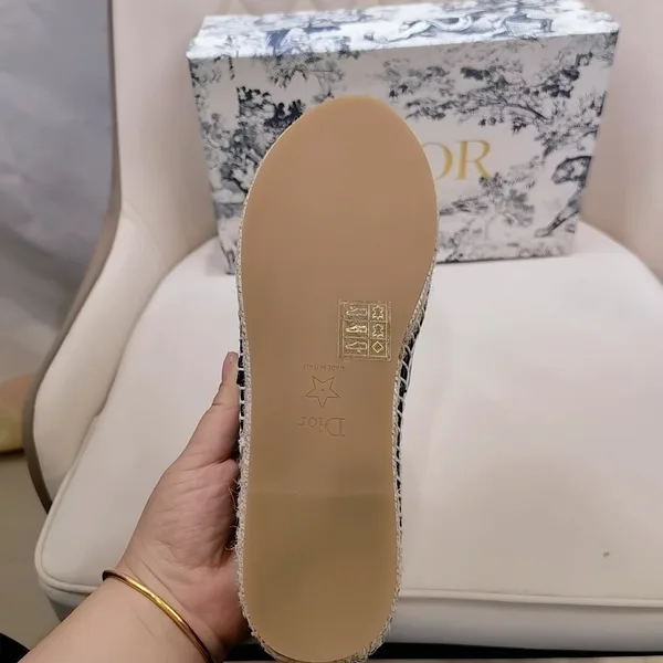 Dior Granville Espadrilles In Black Embossed Lambskin product view 6