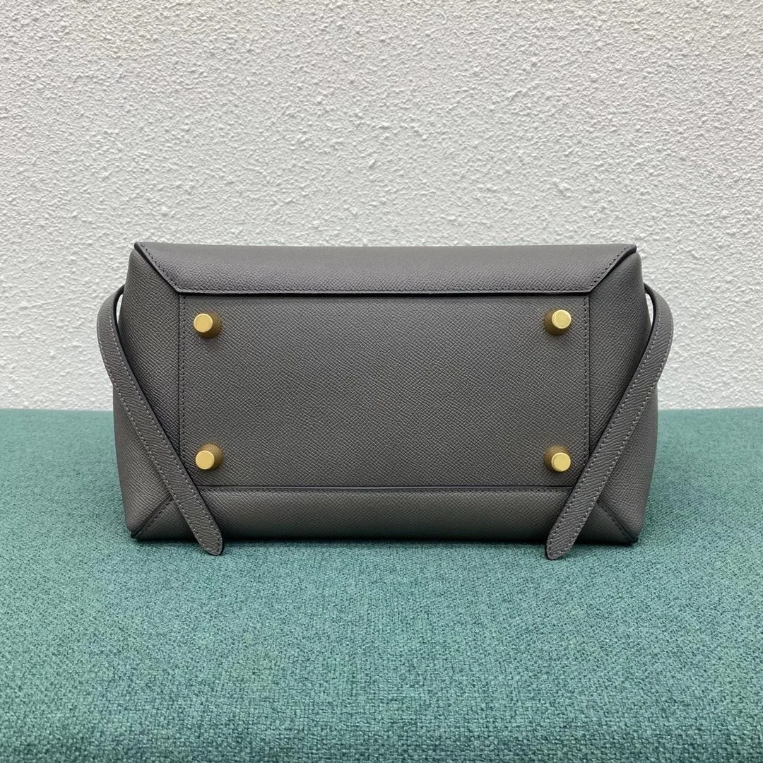 Celine Belt Mini Bag In Grey Grained Calfskin product view 7
