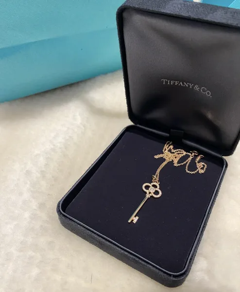 Tiffany & Co. Crown Key Pendant Necklace Rose-Tone product view 2
