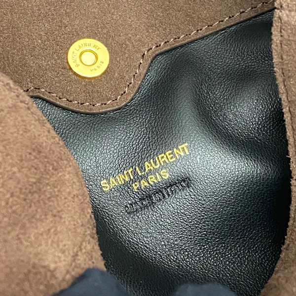 Saint Laurent Jamie Mini Shoulder Pouch — Dark Brown Suede product view 9