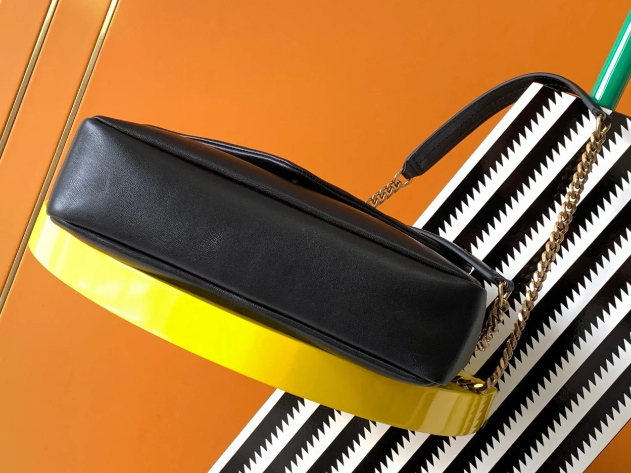 Saint Laurent Calypso Shoulder Bag In Black Lambskin product view 7