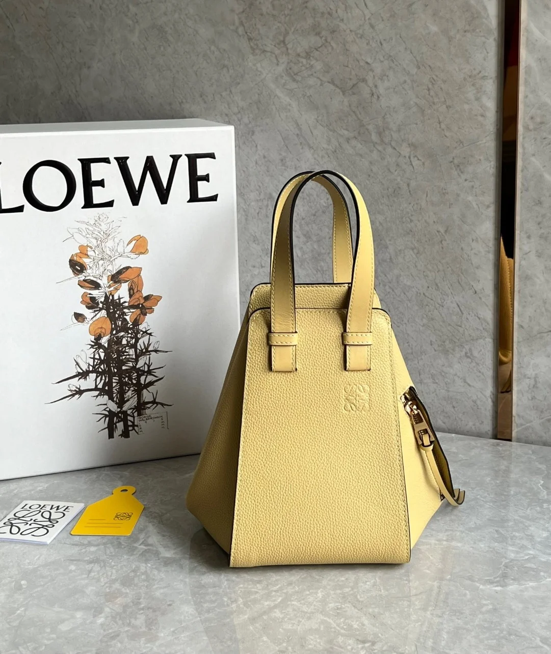 Loewe Compact Hammock Bag in Dark Butter Grained Calfskin product view 5